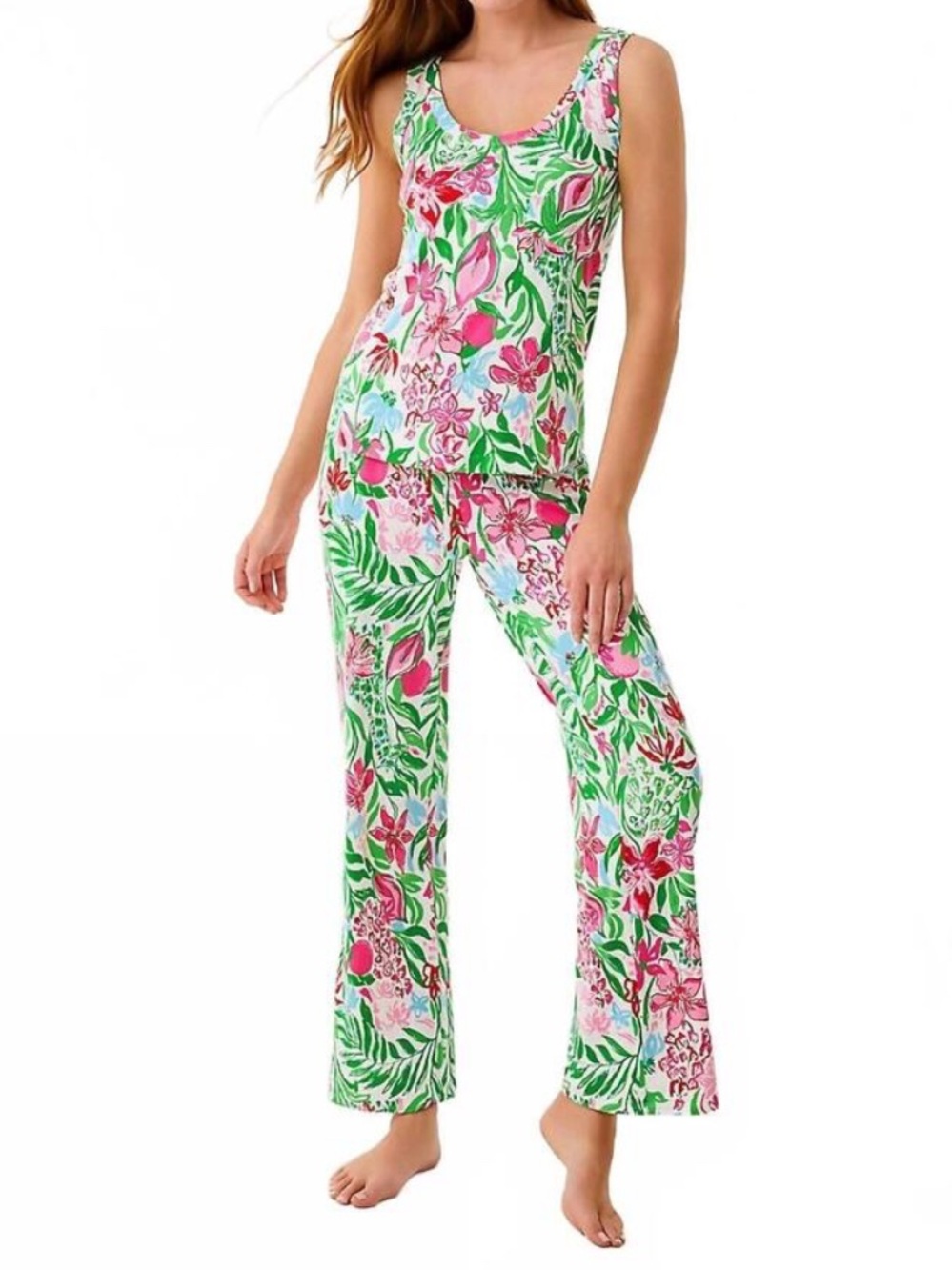 NEW IN WRAP! Lilly Pulitzer Branden PJ Top AND Knit Pant in Glowing Gardens!
